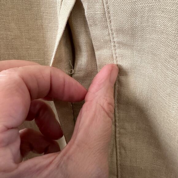 club room men’s linen zip front bomber jacket xl beige casual lightweight summer - Picture 7 of 11